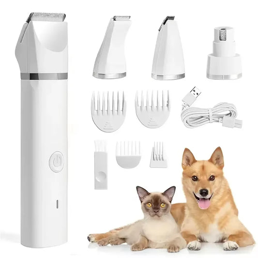 Pawtrim Pro™ 4-In-1 Electric Pet Grooming Kit – Precision Clipping for a Flawless Fur Finish